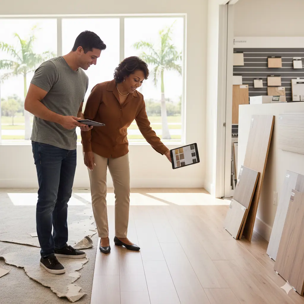 FL Outlet warehouse showcasing LVP stock and other products for a flooring store near me Orlando