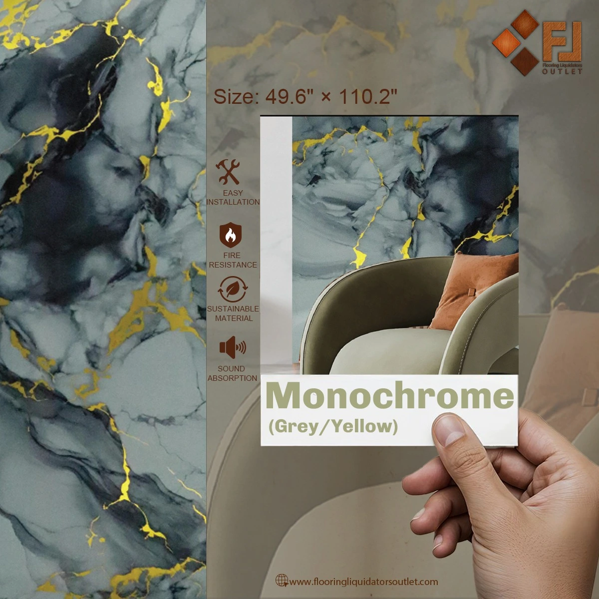 Monochrome dark wall panels for interiors