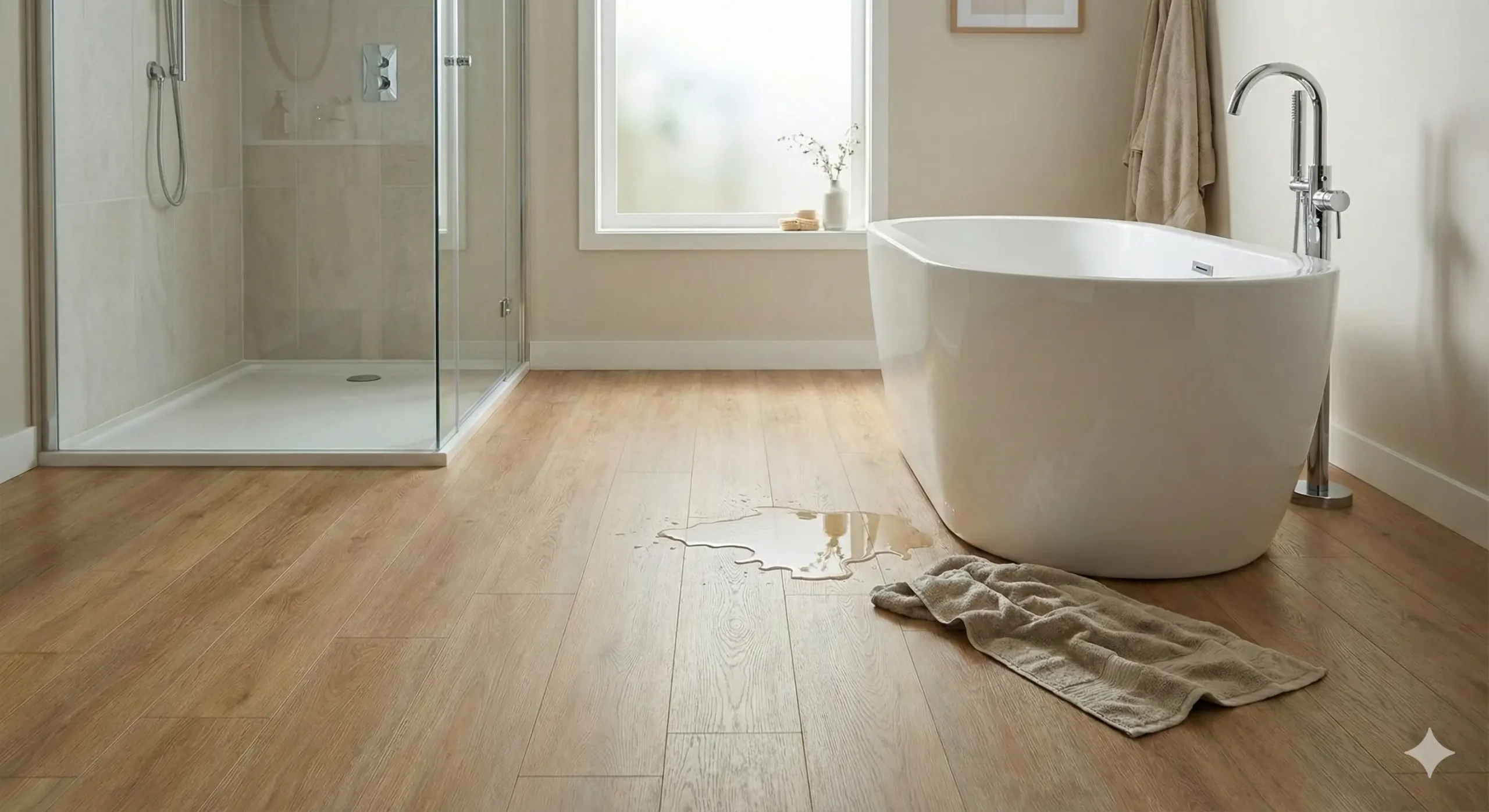 Bathroom installation showing durability of waterproof LVP flooring