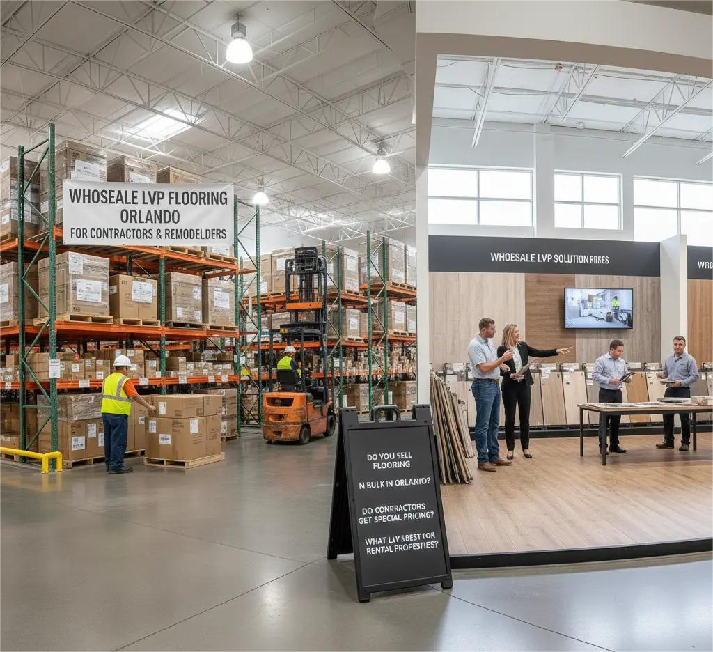 contractor installing bulk vinyl plank flooring Orlando