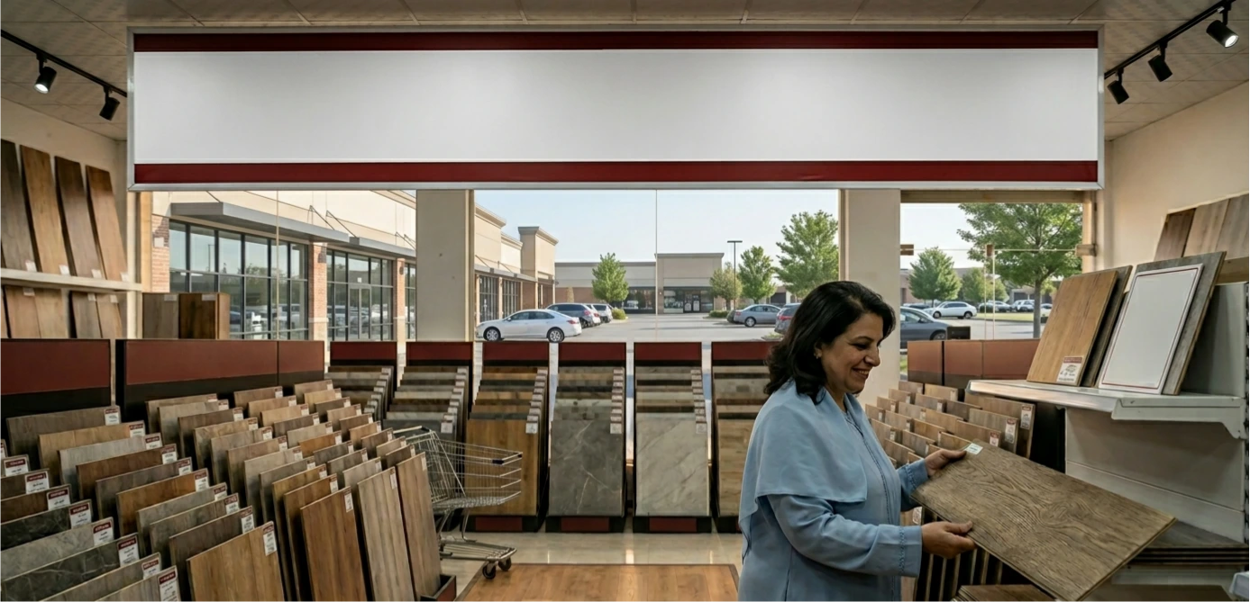 Customers shopping for cheap lvp flooring near me in a warehouse
