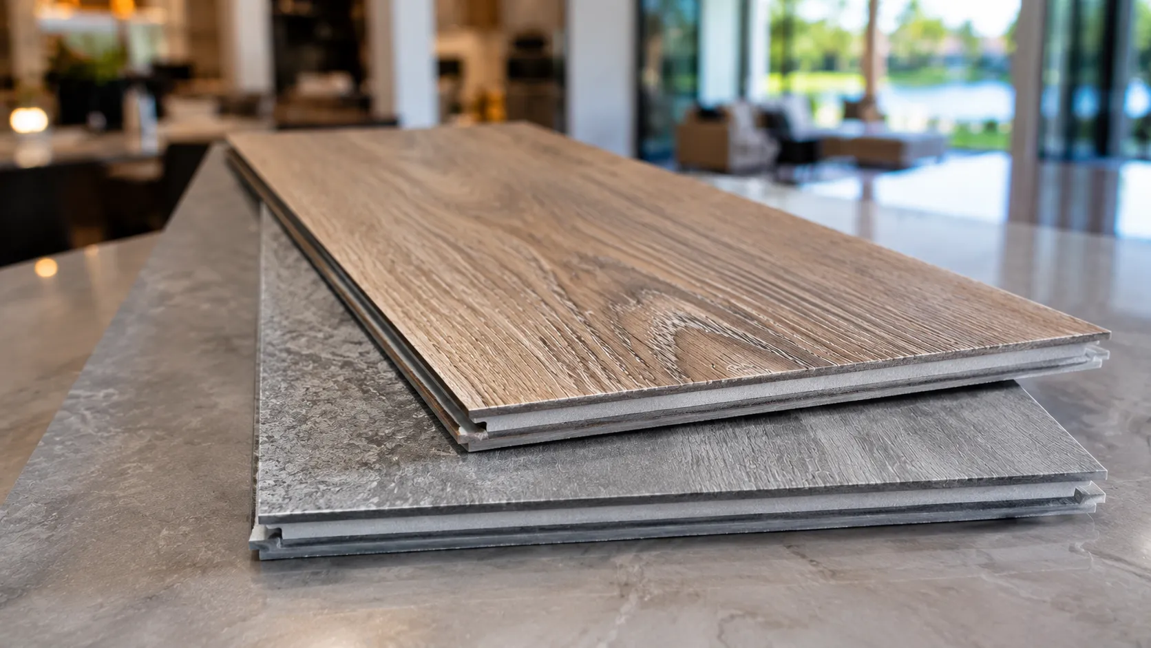 Luxury vinyl flooring Orlando premium product showcase with wide-plank collections at FL Outlet